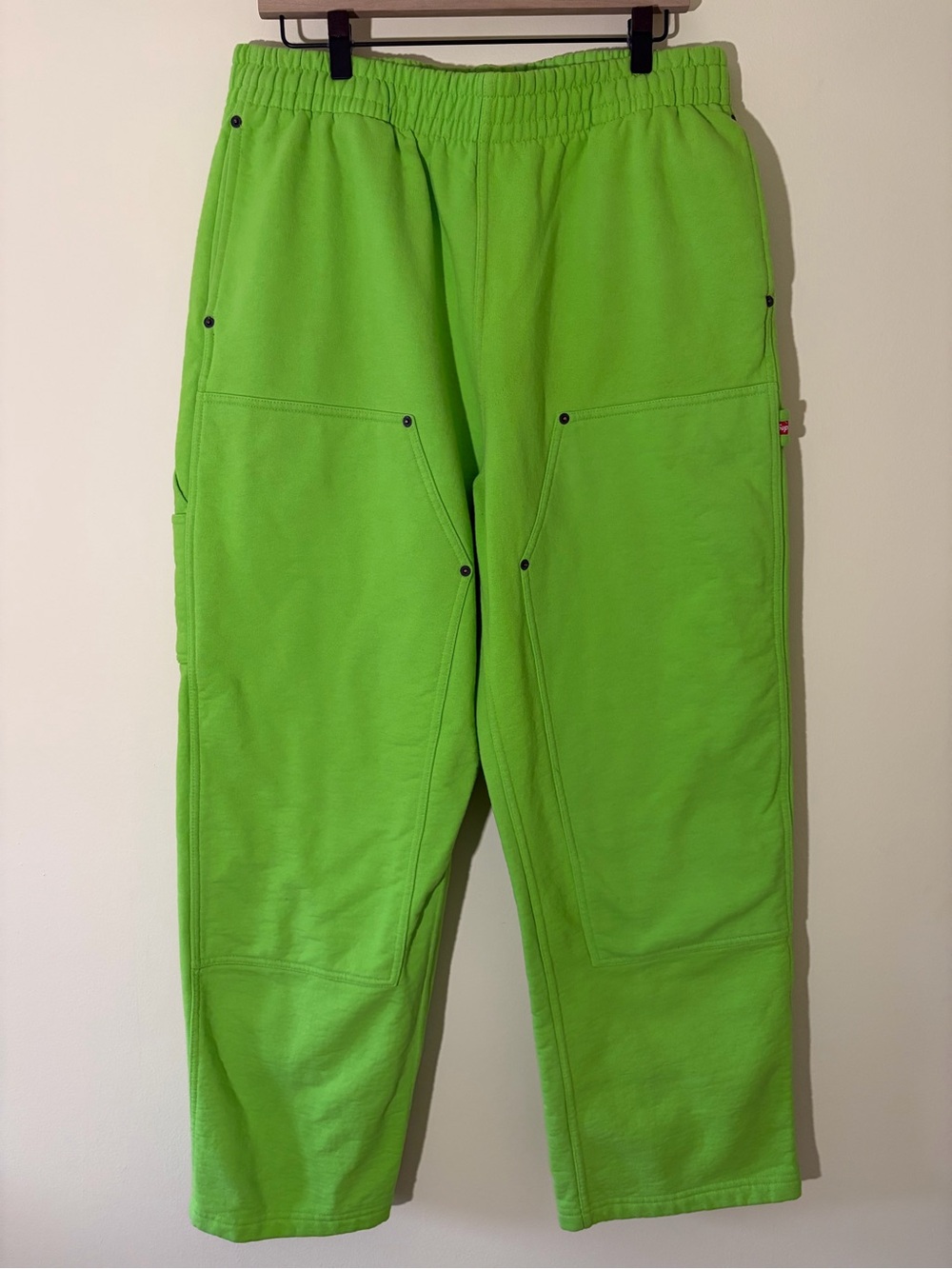 Supreme Double Knee Painter Bright Green Sweatpants